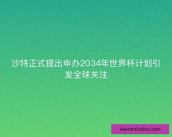 沙特正式提出申办2034年世界杯计划引发全球关注